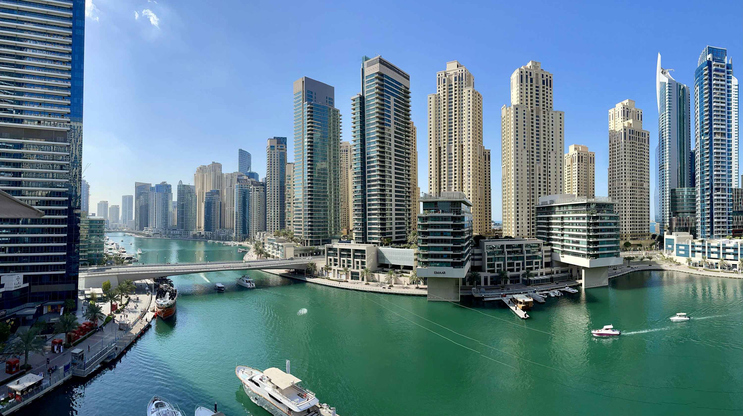 High rise buildings near body of water