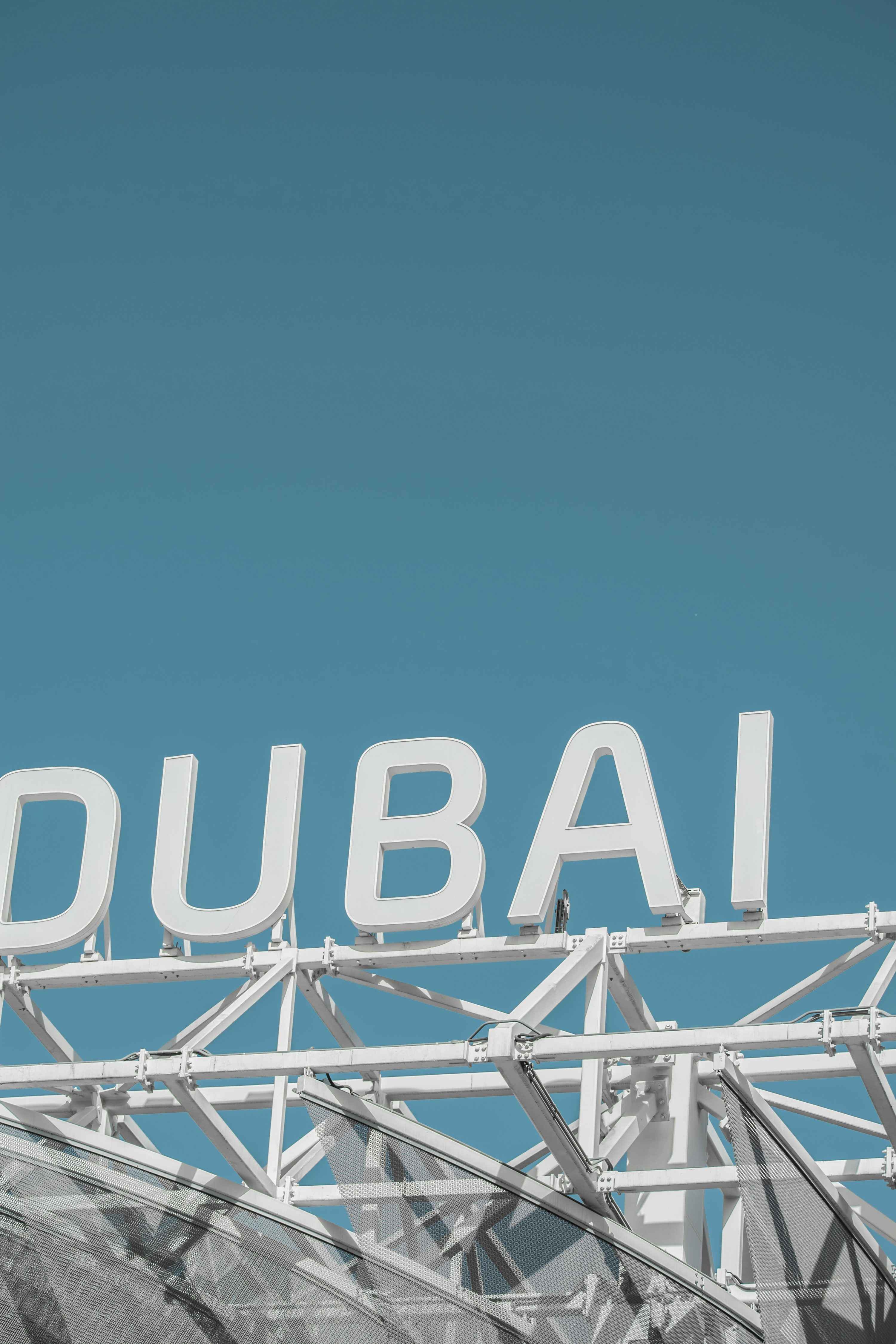 Sign on metal structure